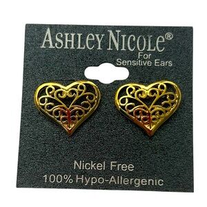 Ashley Nicole Heart Trellis Earrings For Sensitive Ears